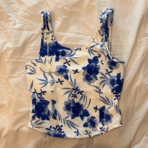 LoveShackFancy Blue Floral Tank Top